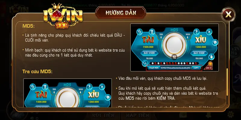 Đắm Chìm Trong Thế Giới Tài Xỉu Md5 Tại Nhà Cái iwin 2 Cách chơi Tài xỉu MD5 tại iwin